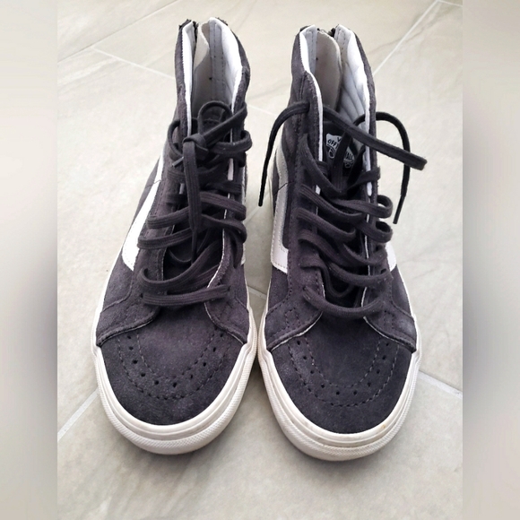 GUC Vans Sk8-Hi Suede Raven/Blanc de Blanc - Picture 2 of 12